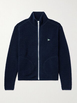 Logo-Embroidered Wool-Blend Fleece Jacket-AA