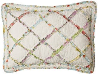 Ruffle Garden Appliqued Diamond Cotton Standard Sham