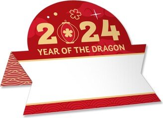 Big Dot Of Happiness Lunar New Year - 2024 Year of the Dragon Card - Name Place Cards - Set of 24