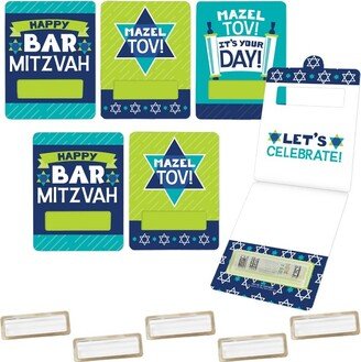 Big Dot of Happiness Blue Bar Mitzvah - DIY Assorted Boy Cash Holder Gift - Funny Money Cards - Set of 6