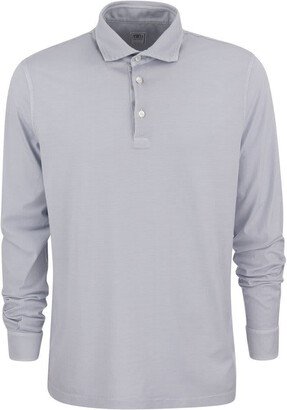 Long-sleeved cotton polo shirt-AI