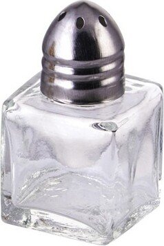 Square Shakers with Stainless Steel Top, 0.5 oz - Pack of 12