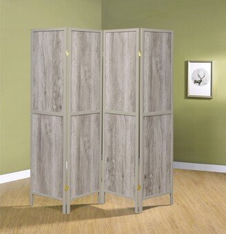 CDecor Rayport Grey Driftwood and Light Grey 4-panel Folding Screen