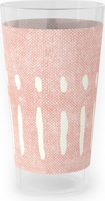 Outdoor Pint Glasses: Dash Dot Stripes Outdoor Pint Glass, Pink