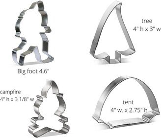 Camping With Big Foot Cookie Cutter, You Pick, Sasquatch Cookie Tent Campfire Cutter Tree Metal