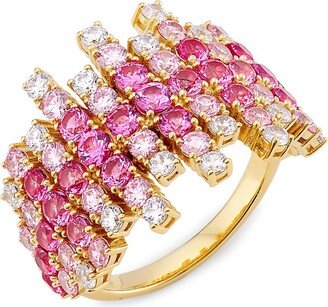 Happy Hour 18K-Gold-Plated & Cubic Zirconia Decibel Ring