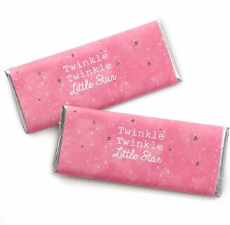 Big Dot Of Happiness Pink Twinkle Twinkle Little Star - Candy Bar Wrappers Party Favors - 24 Ct