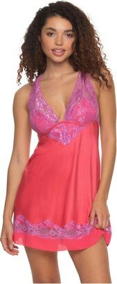 by Felina Women's Muse Chemise | Lace Lingerie (Rouge Red, Medium)