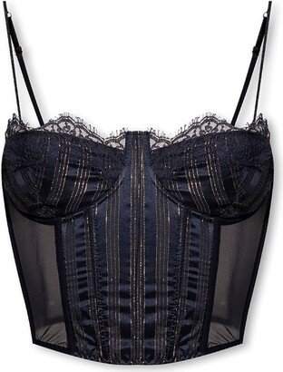 Lace-Trim Striped Corset