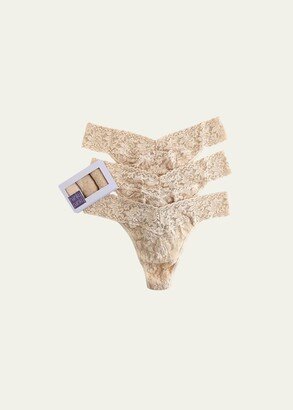 Three-Pack Original-Rise Signature Lace Thong-AB