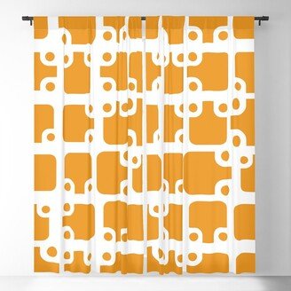 Mid Century Modern Abstract Pattern Orange 1 Blackout Curtains