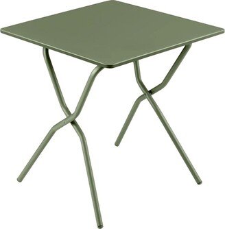 Lafuma Mobilier Lafuma Balcony II Colorblock Steel Compact Square Folding Multipurpose Accent Table for Outdoor Backyard Patios and Decks, Moss