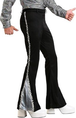 HalloweenCostumes.com Large Men Silver Sequin Men's Disco Pants, Black/Gray