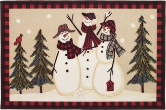 Snowmen Gathering Rug Multi - Beige