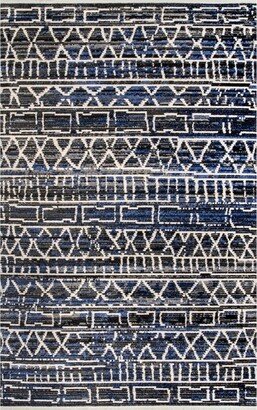 Maisie Banded Global Area Rug, 6' 7 x 9', Blue