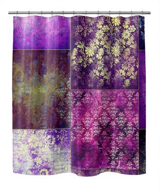 ECLECTIC BOHEMIAN PATCHWORK PURPLE Shower Curtain