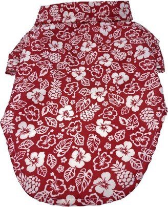 Doggie Design Hawaiian Camp Shirt - Aloha Red(2X-Small)