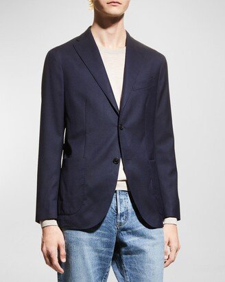 Men's Solid Wool Hopsack Blazer