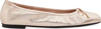 Bardot Bow Leather Ballet Flats