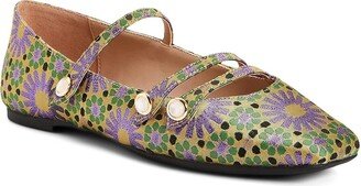 The Evie Button Flat (Violet Multi) Women's Flat Shoes