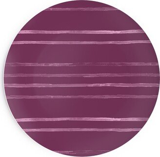 Salad Plates: Take Flight Stripe - Rasberry Salad Plate, Purple