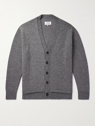 Suede-Trimmed Wool, Linen and Cotton-Blend Cardigan