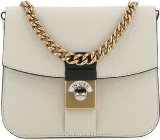 Two-Tone Chain-Link Shoulder Bag