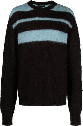 Stripe-Detail Brushed-Effect Jumper