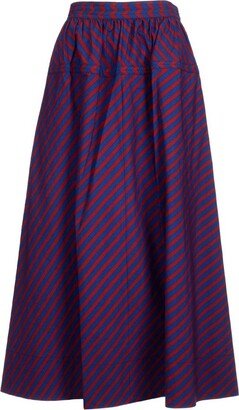 High-Waist Striped Maxi Skirt