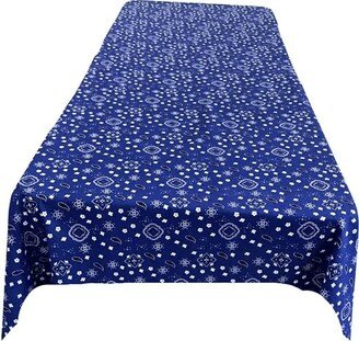 Rectangular Bandanna Print Poly Cotton Tablecloth | Royal Blue, Choose
