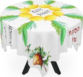 Sukkot Tablecloth, Gifts Judaica - Modern Table Cover, Décor Tablecloth -Yom Tov -Jewish Sukkot 4 Species