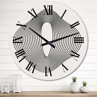 Designart, 'Minimal Late 20S Geometric Primitive Design VI' Mid-Century Modern wall clock