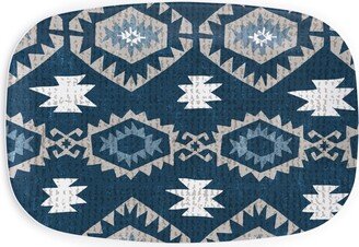 Serving Platters: Kilim Me - Blue Serving Platter, Blue