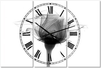 Designart Rose 10 X-Ray Large Cottage 3 Panels Wall Clock - 23