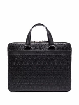 Gancini leather briefcase