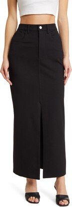 Cotton Blend Ponte Maxi Skirt