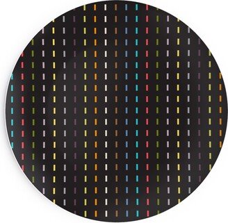 Salad Plates: Soda Nation Stripes - Dark Multi Salad Plate, Black