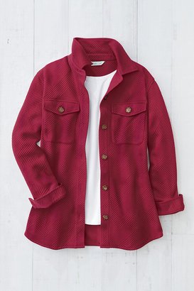 Women's Soft Impressions Shirt Jacket - Dover Red - PS - Petite Size