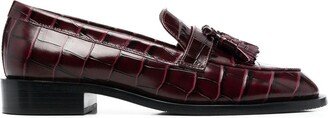 Tassel-Detail Crocodile Loafers