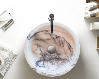 Natural Stone New York White Marble Round Vessel Sink, Real Polished Surface, Available