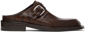 Brown Python Chisel Toe Mules