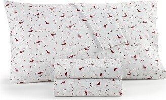 Damask Designs Holiday Cotton 3-Pc. Sheet Set, Twin, Created for Macy's