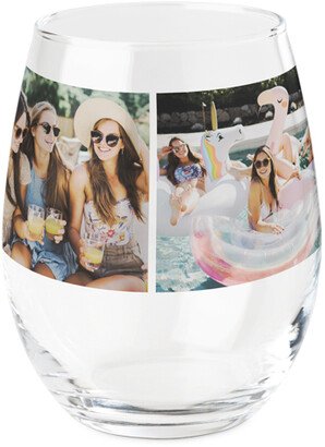 Stemless Wine Glasses: Gallery Of Four Printed Wine Glass, Printed Wine, Set Of 1, Multicolor