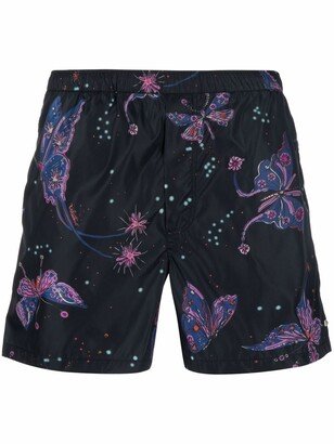 Butterfly-Print Swim Shorts