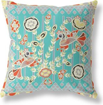 Amrita Sen Designs Amrita Sen Pond Peacock Indoor Outdoor Pillow-AA