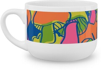 Mugs: Psychedelic Daydream - Neon And Blue Latte Mug, White, 25Oz, Multicolor