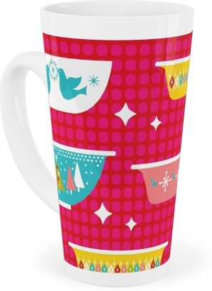 Mugs: Christmas Dishes Tall Latte Mug, 17Oz, Multicolor