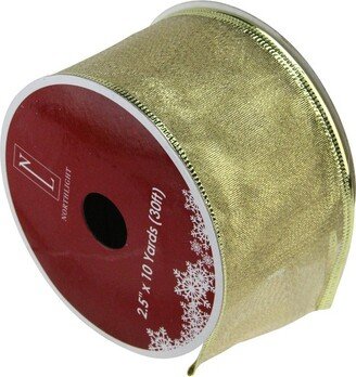 Northlight Club Pack of 12 Gold Wired Christmas Craft Ribbon Spools 2.5