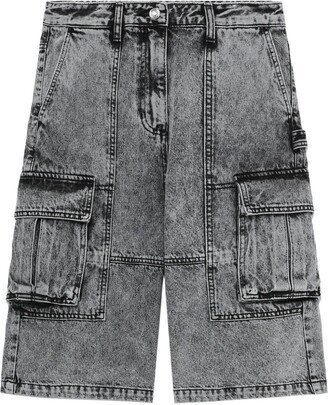 High-Rise Cargo Cotton Shorts