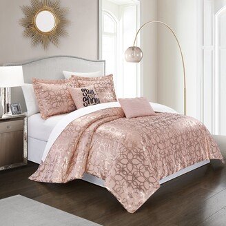 Shea 5-piece Metallic Pattern Comforter Set